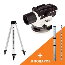 Нивелир ADA Ruber 32 с поверкой + Рейка ADA STAFF 3 + Штатив на клипсах ADA Light А00201_К1 - фото 105714