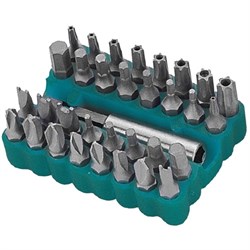 Набор комбинированных бит Jonnesway 1/4" HEX/TORX/FORK/Тry-Wing/Torq-Set + битодержатель, 33 предмета S29H2133S - фото 113102