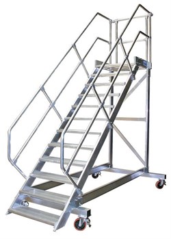 Алюминиевый трап с платформой Krause передвижной, 1000мм 8 ступеней 60° 829078 - фото 11451