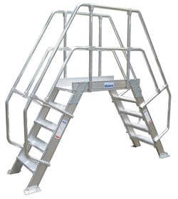 Алюминиевый переход с платформой Krause 800мм 6 ступеней 45° 826251 - фото 11487