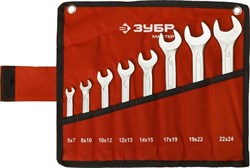 Набор рожковых ключей Зубр Мастер 6-24мм, 8шт 27010-H8 - фото 156274