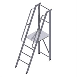 Лестница-платформа фиксированной высоты с резиновыми пятками ALUR ЛПФВА-1,5Р - фото 297707
