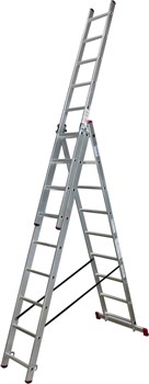 Алюминиевая трехсекционная лестница 3х9 Krause Corda 013392 - фото 317547