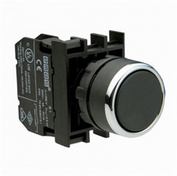 Нажимная кнопка EMAS круглая черная 1НЗ B200DH - фото 323350