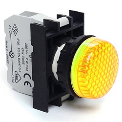 Сигнальная арматура EMAS желтая со светодиодом 220В DC CP0R0XS - фото 323761