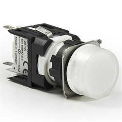 Сигнальная арматура EMAS 16 мм, круглая 12-24V AC/DC белая D050YXB - фото 324157