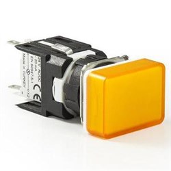 Сигнальная арматура EMAS 16 мм, прямоугольная 12-24V AC/DC жёлтая D080DXS - фото 324164
