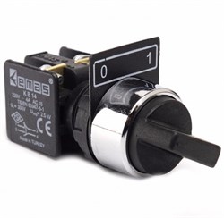 Переключатель EMAS 0-1 с фиксацией, угол поворота 60° (1НО+1НЗ) KB14S2 - фото 324626