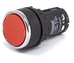 Нажимная моноблочная кнопка EMAS 22 мм, IP 40 (1НО) красная MB100DK - фото 324670