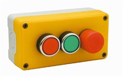 Трехкнопочный пост EMAS аварийный стоп d30мм (2НО+1НЗ) P3EC2A1BE30 - фото 326945