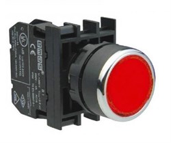 Нажимная кнопка EMAS круглая красная 1НО B100DK - фото 326946