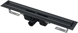 Душевой лоток AlcaPlast APZ1BLACK 1050 мм с порогами для решетки (без решетки), черный матовый - фото 337204
