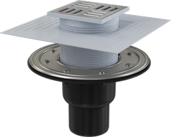 Сливной трап AlcaPlast APV4344 105x105/50/75 выпуск прямой, гидрозатвор + сухой - фото 337729