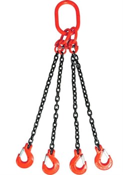 Строп цепной TOR 4СЦ г/п 8,0 т 5,0 м с самозакрывающимися крюками (Звено 260х140), шт - фото 358427