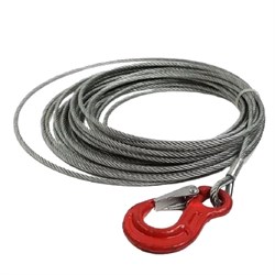 Канат стальной TOR 9,6 мм 50 м со свободным концом и крюком S-320А 2,0 т (опрессовка) - фото 398976