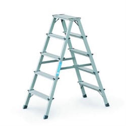 Двухсторонняя анодированная стремянка Zarges Scana B 2x5 44205