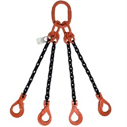 Строп цепной TOR 4СЦ г/п 6,7 т 3,0 м с самозакрывающимися крюками с проушиной