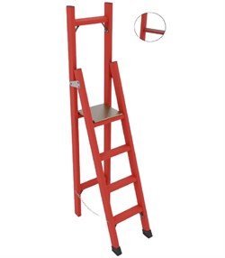 Стремянка стеклопластиковая с вертикальной опорой Оникс "Телеком" ССВ-2,0АТ h=1970мм, h рабочей площадки=1100мм - фото 419584