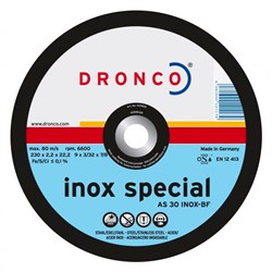 Отрезной круг по металлу AS 30 Inox 230х2,5х22,23 DRONCO 1231906
