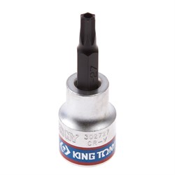 Насадка (бита) торцевая 3/8", Torx, T27, L = 50 мм, с отверстием KING TONY 302727 Tony - фото 678500
