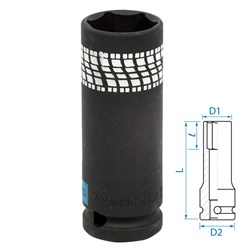 Головка торцевая ударная глубокая 1/2", 22 мм, тонкостенная KING TONY 441522M TONY - фото 680000