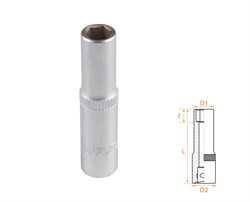 Головка торцевая глубокая шестигранная 1/4", 7 мм AFFIX AF00120007 AF00120007 - фото 682442