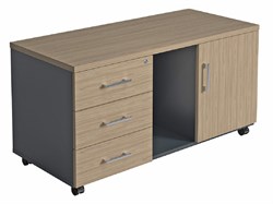 Тумба для оргтехники ПРАКТИК NPW-410 вяз натуральный/антрацит S36099421216 - фото 709581