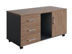 Тумба для оргтехники ПРАКТИК NPW-410 темный орех/антрацит S36099421217 - фото 709582