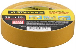 Двусторонняя лента Stayer Profi на тканевой основе, 38мм, 25м 1217-38-25 - фото 81492