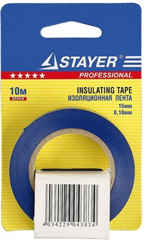 Изолента Stayer Profi синяя, 10м x 15мм 12292-B-15-10 - фото 84489