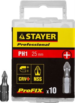 Биты Stayer "Professional-Profix" PH1 25мм 10шт 26201-1-25-10_z01 - фото 86191