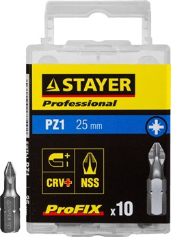 Биты Stayer "Professional-Profix" PZ1 25мм 10шт 26221-1-25-10_z01 - фото 86207