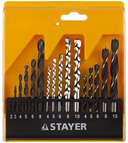 Набор сверл Stayer "STANDARD" комбинированный 16 предметов 29720-H16 - фото 88573