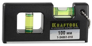Магнитный мини-уровень Kraftool 100мм, 2 глазка 1-34861-010