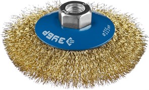 Коническая щетка для УШМ Зубр Профессионал М14 x 115мм 35267-115_z02