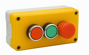 Трехкнопочный пост EMAS аварийный стоп d30мм (1НО+2НЗ) P3EC1A2BE30