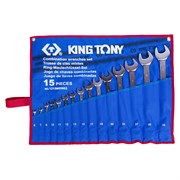 Набор комбинированных ключей, 6-32 мм, чехол из теторона, 15 предметов KING TONY 1215MRN02 TONY