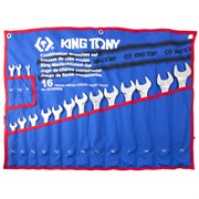 Набор комбинированных ключей, 1/4"-1&1/4", 16 предметов KING TONY 1216SRN Tony