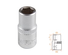 Головка торцевая стандартная шестигранная 1/4", 7 мм AFFIX AF00020007 AF00020007