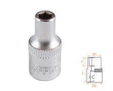 Головка торцевая стандартная шестигранная 1/4", 4,5 мм AFFIX AF00020045 AF00020045
