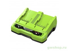 Быстрое зарядное устройство на 2 слота GREENWORKS G40UC8, 40V Greenworks 2938807 Быстрое зарядное устройство на 2 слота GREENWORKS G40UC8, 40V Greenworks 2938807