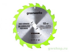 Диск пильный по дереву для циркулярной пилы 165x1.6x20 мм, 18T GreenWorks 2955807 Greenworks 2955807 Диск пильный по дереву для циркулярной пилы 165x1.6x20 мм, 18T GreenWorks 2955807 Greenworks 2955807