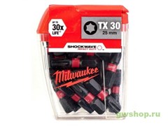 Биты для шуруповерта Milwaukee Shockwave Impact Duty TX30 х 25 мм (25шт) Greenworks 4932430886 Биты для шуруповерта Milwaukee Shockwave Impact Duty TX30 х 25 мм (25шт) Greenworks 4932430886