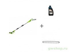 Высоторез-сучкорез телескопический аккумуляторный G24 24V GREENWORKS G24PS20K2 c АКБ 2АЧ и ЗУ + цепь + масло для цепи в подарок! Greenworks 2000107UA, 70285160000, 29507, 32901320 Высоторез-сучкорез телескопический аккумуляторный G24 24V GREENWORKS G24PS20K2 c АКБ 2АЧ и ЗУ + цепь + масло для цепи в подарок! Greenworks 2000107UA, 70285160000, 29507, 32901320