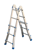 Алюминиевая шарнирная телескопическая лестница Алюмет Classic 4x3 ТТ 43