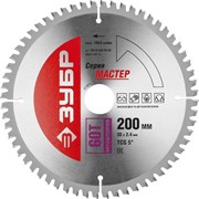 Пильный диск ЗУБР "Мастер-Точный Мультирез" 200x30, 60Т 36916-200-30-60