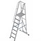 Алюминиевая лестница-платформа фиксированной высоты передвижная с траверсой и широкими ступенями MEGAL ЛПФВА Н=1.0-8 - фото 417379